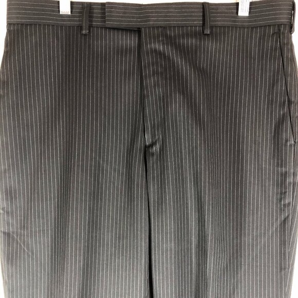 Perry Ellis Portfolio Black Pin Striped Dress Slacks Size 34 X 30 - Picture 3 of 7